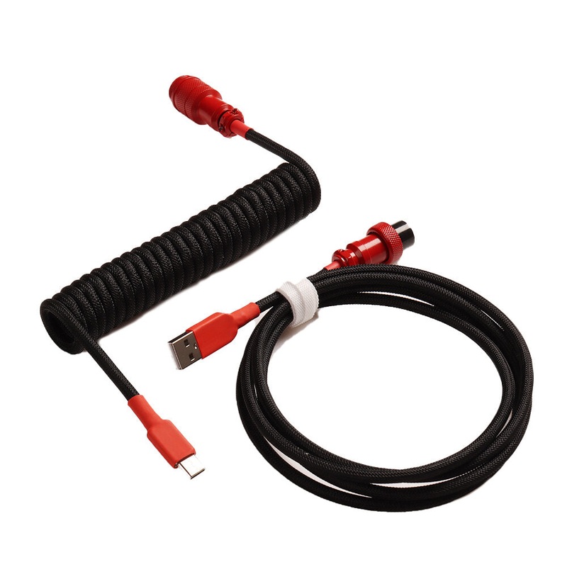 LANO Mechanical Keyabord Coiled Type-C Data Cable Detachable Aviation Coil Keyboard USB-C Coiled Cable