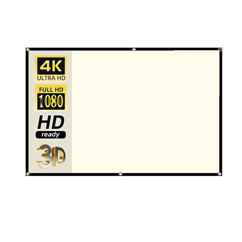 VEIDADZ Wall Hanging Projector Screen 4K HD Anti-light White Grid Screen 72inch 160 Full Viewing 16:9 Anti-wrinkle Waterproof Home Theater Projection Curtain