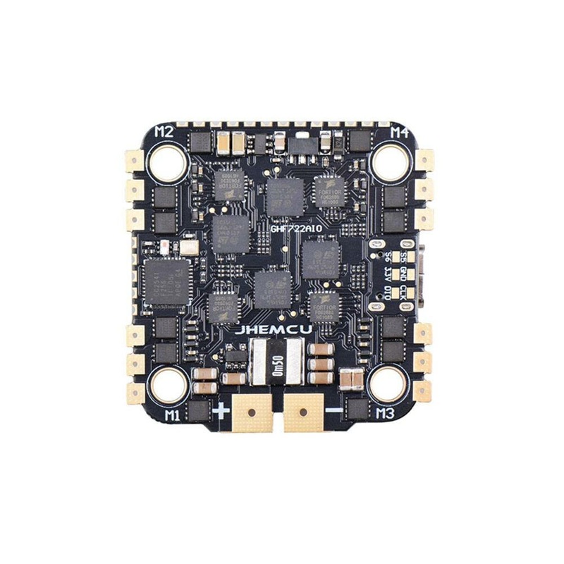 30.5×30.5mm JHEMCU F722 F7 Bluetooth Flight Controller Built-in Current Sensor AIO 40A BL_32 3-6S 4IN1 ESC Dshot1200 with 5V 10V BEC Output Support DJI Air Unit for FPV Racing RC Drone