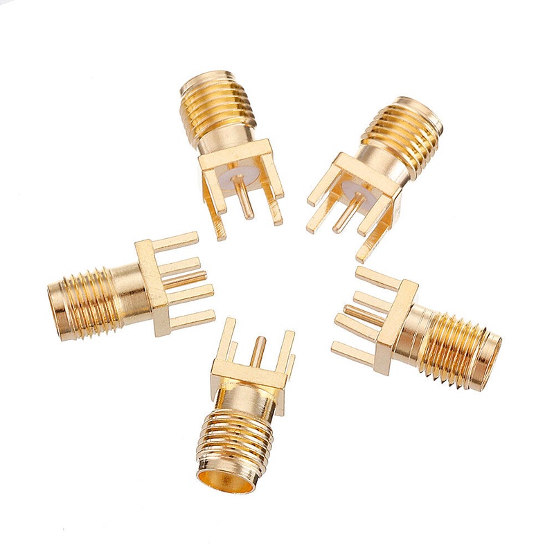 5 PCS SMA-LE Straight to SMA Female Connector with Base Mount for TX RX Module Soldering RC Drone