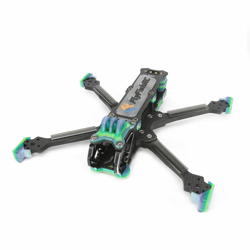 FlyFishRC Volador II VX5 / VD5 V2 225mm Wheelbase T700 Carbon Fiber 5 Inch Deadcat Freestyle Frame Kit Support DJI O3 Air Unit for RC Drone FPV Racing