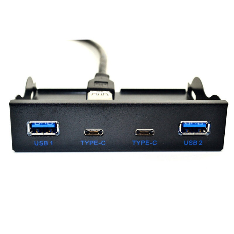USB-C&USB3.0 Hub 2 Port USB3.0+2 Port USB3.1 Type-C Front Panel to Motherboard 20 Pin Connector Cable for 3.5 inch Floppy Bay