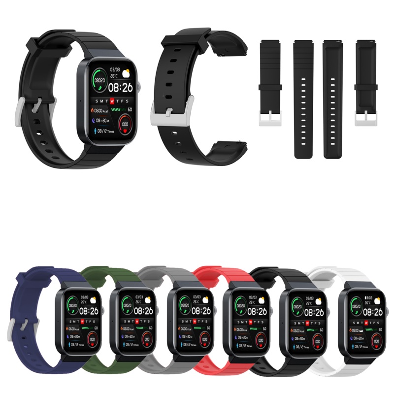 18mm Multi-color Silicone Smart Watch Band Replacement Strap for Mibro T1