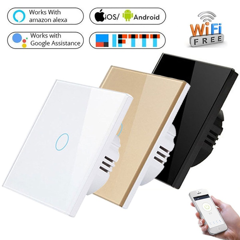 8686 EU Type Tuya WiFi Smart Panel Switch Remote Phone Control Timing Setting RF433 Support Alexa Google