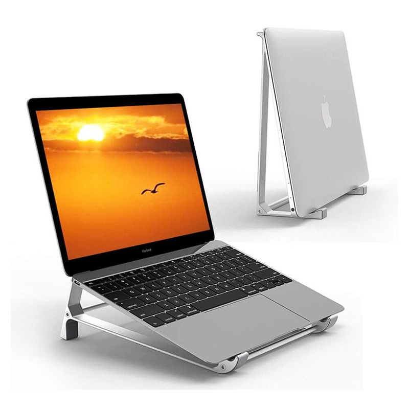 Aluminium Alloy 2 in 1 Vertical Stand Laptop Stand Tablet Holder Desk Mobile Phone Stand For 17 Laptop Macbook Pro Air