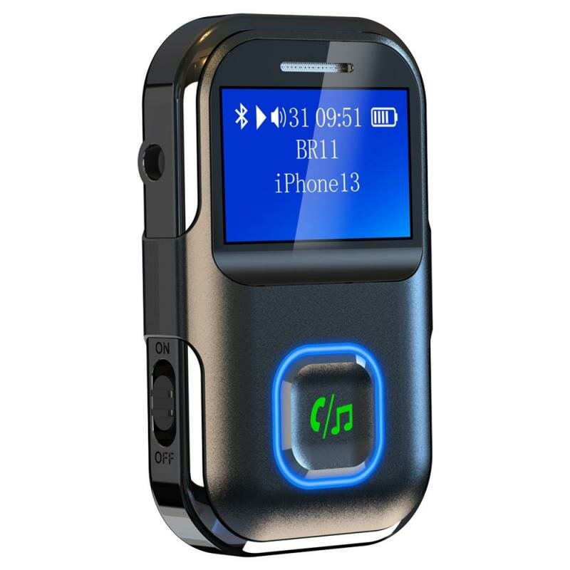 BR11 bluetooth-compatible MP3 Player Hands-free Large Screen Calls 3.5mm Audio Receiver Adapter Portable Music Players