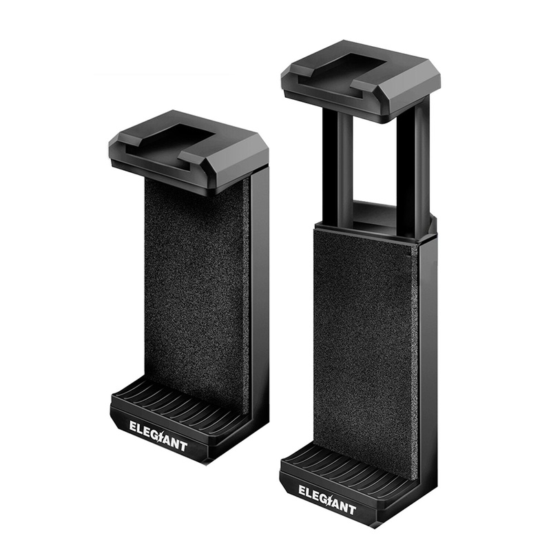 ELEGIANT 2PCS Phone Tripod Mount Smartphone Holder Phone Clip Clamp with Cold Shoe Mount 1/4 Inch Screw for Mobile Phone Vlog