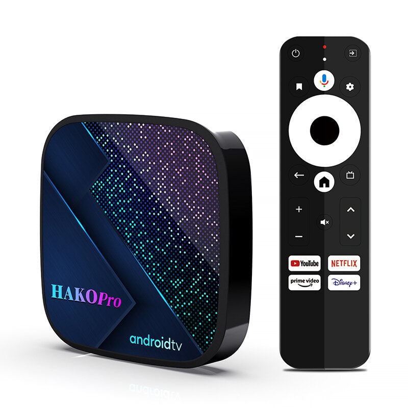 HAKO Pro android 11 tv box google netflix certified 2g+16gb amlogic s905y4 2.4g/5g dual band wifi support 4k uhd bt5.0 set top box