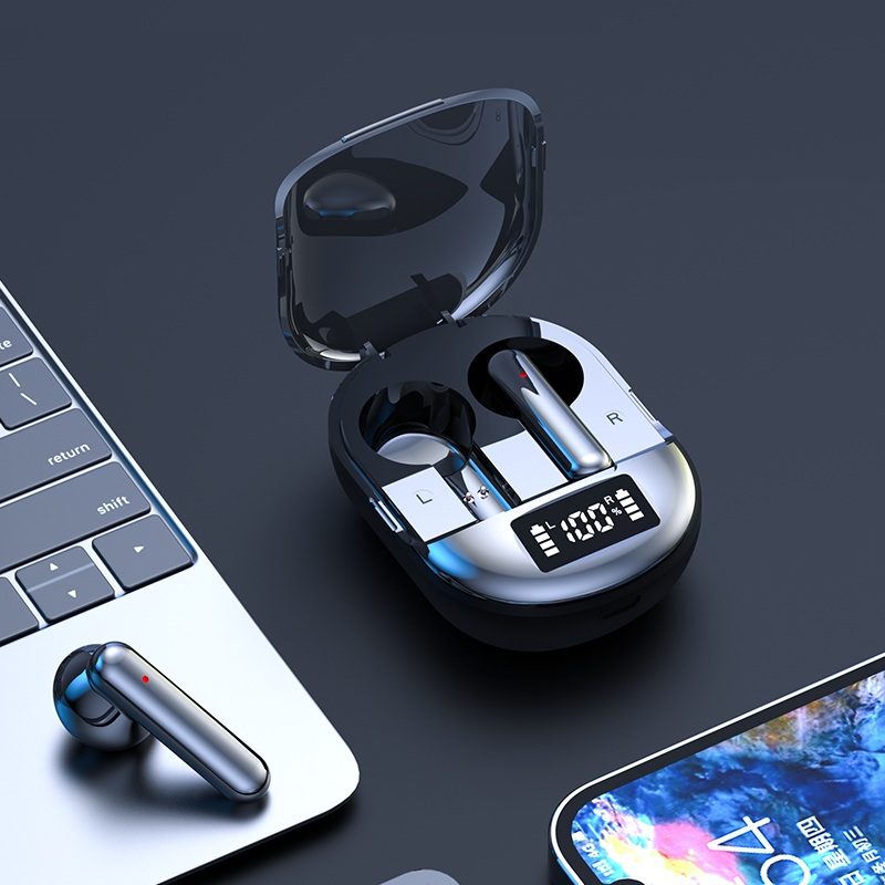 K40 TWS bluetooth 5.3 Earphone HiFi Stereo HD Audio LED Digital Display Touch Control Semi-in-ear Sports Headphone