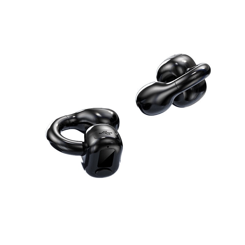 M10 TWS bluetooth 5.3 Earphone HiFi Stereo 360 Flexible IPX5 Waterproof Digital Display Clip-on Sports Headphone