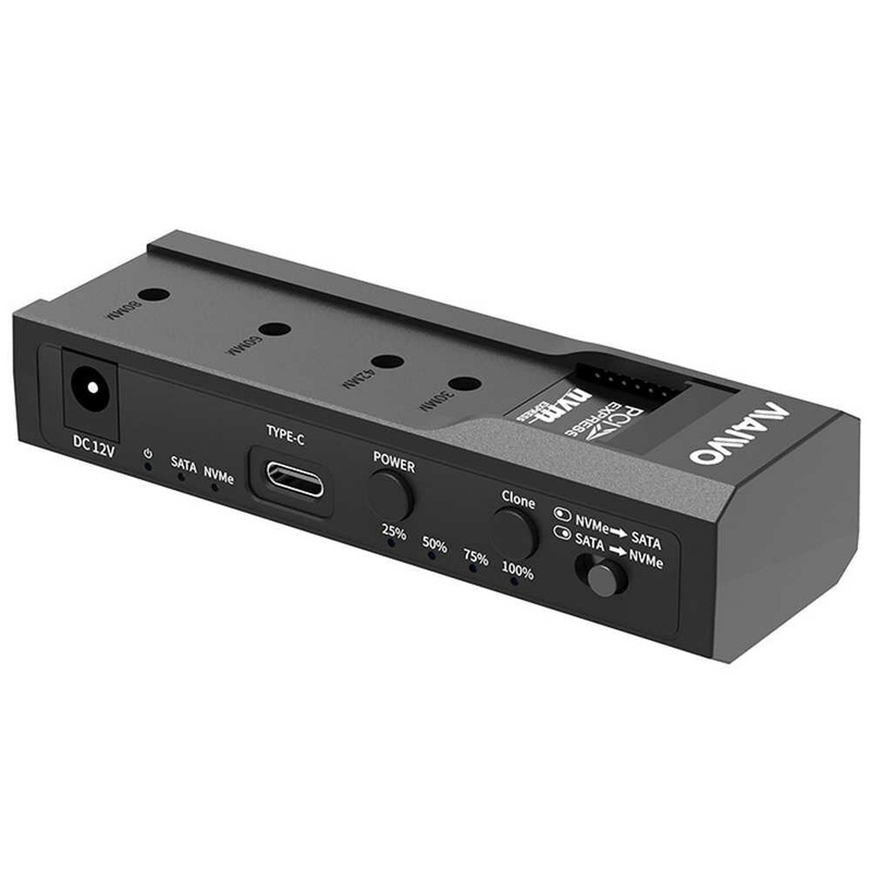 MAIWO Dual Bay M.2 NVME Case and SATA HDD Docking Station Type C 3.1 Docking Station 2.5/3.5 HDD Enclosure Clone Duplicator Function