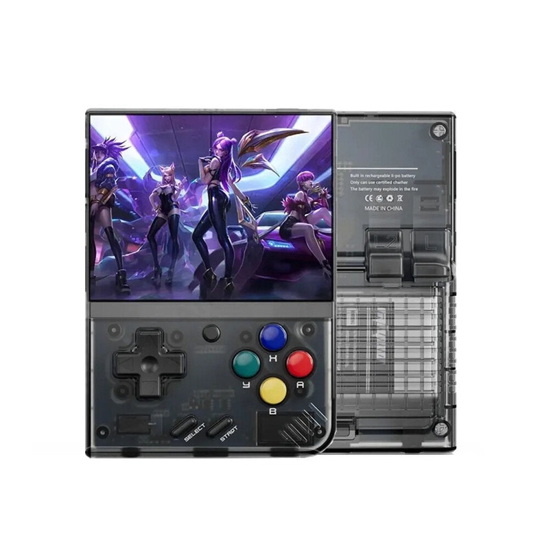Miyoo Mini Plus 64GB 23000 Games Retro Handheld Game Console for PS1 MD SFC MAME GB FC WSC 3.5 inch IPS OCA Screen Portable Linux System Pocket Video Game Player Transparent Purple