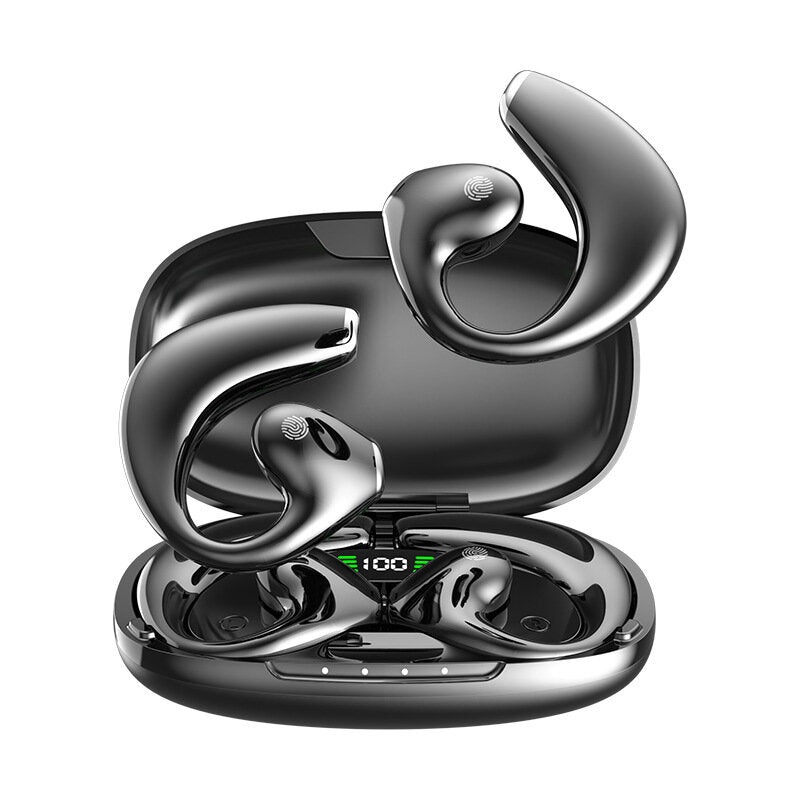 RD23 True Bone Conduction Earphone bluetooth 5.3 HiFi Stereo Surround Deep Bass Waterproof LED Digital Display Touch Control Sport Earhooks Earphone