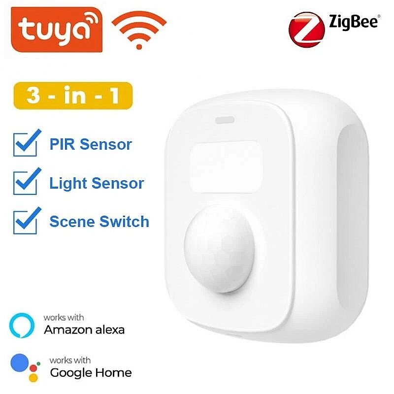 Tuya Wifi Zigbe Mini Sensor Body PIR Sensor With Light Sensor Scene Switch Function Smart Life App Support Alexa Google Home