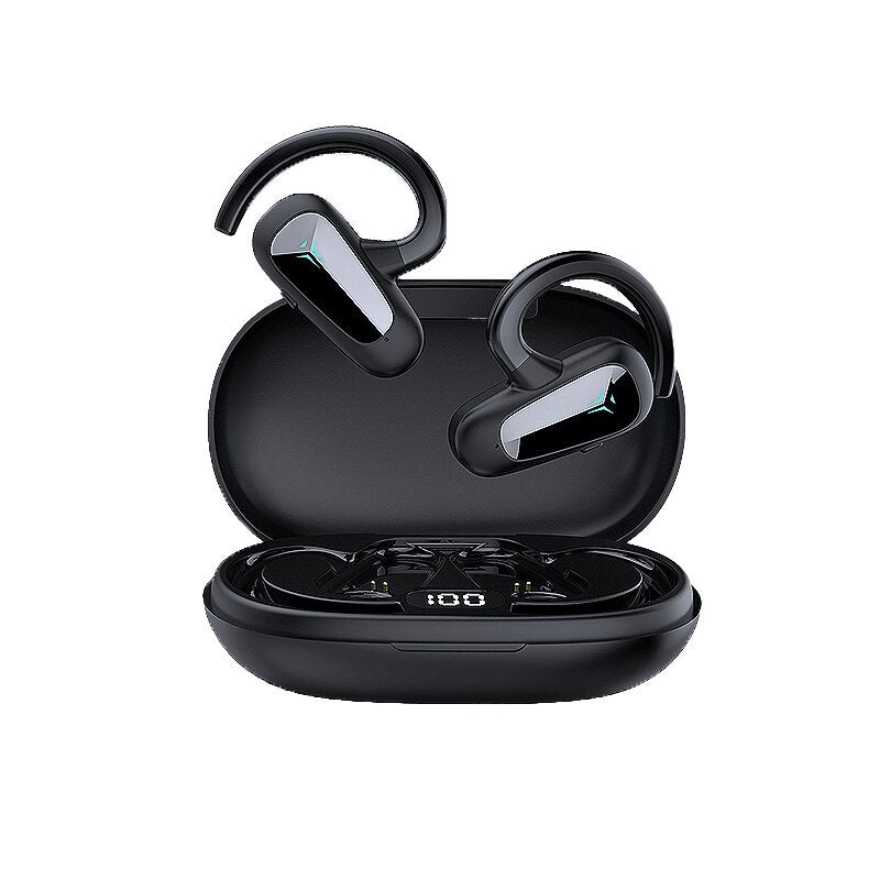 TWS-T8 Air Conduction Earphone bluetooth 5.2 Earbuds 14.2mm Large Moving Coil HiFi Stereo Bass LED Digital Display Waterproof 11g Sports Earhooks Headphone