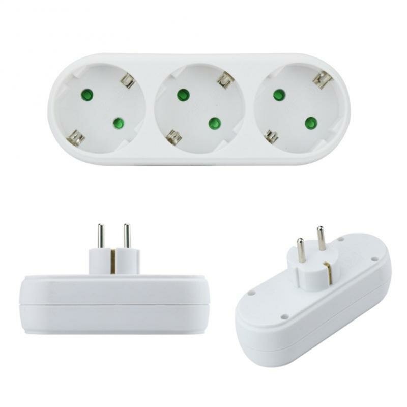 Universal One to Three EU German Standard Conversion Socket Plug Smart Travelling Conversion Power Plug Socket