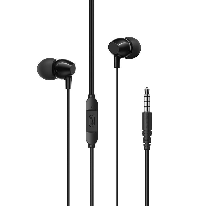 USAMS EP-47 Wired Earphone 6mm Copper Diaphragm Metal Cavity Hands-free Call 3.5mm Ergonomics In-ear Wired Headphone with Mic
