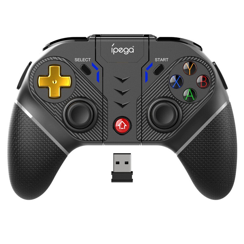 Wireless Game Controller with 4 Programming Keys Colorful Backlit Dual Motor Vibration Turbo bluetooth-compatible Gamepad with 2.4G Receiver for PC PS3 NS Android