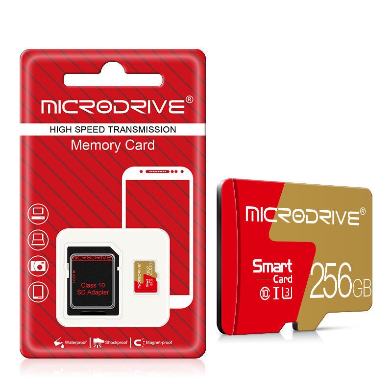 Microdrive TF Memory Card 256G/128G/64G U3 Class10 High Speed Micro SD Card Smart Card for Phone Camera Driving Recorder
