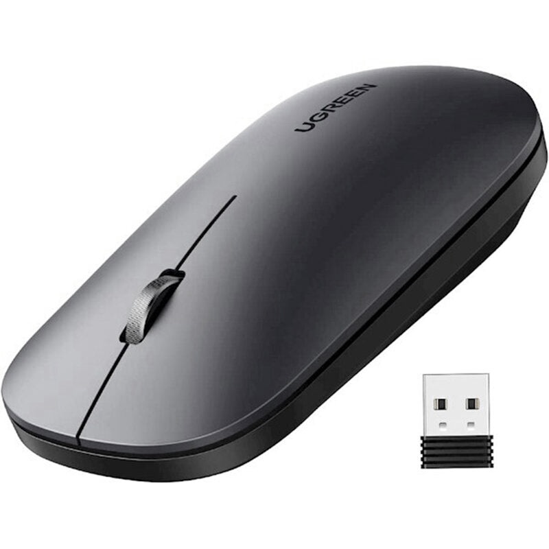 UGreen MU001 Dual Mode Wireless Mute Mouse 3 Buttons 4000DPI Low Power Consumption 2.4G Wireless+BT3.0/5.0 Mice for Home Office Gaming