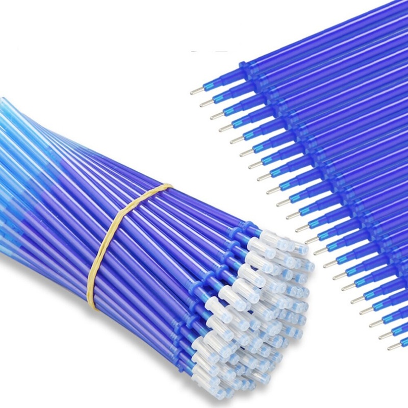 100Pcs 0.5mm Gel Pen Refill Set Erasable Ink Office Signature Rods Blue Black Ink Refill Office School Stationery Writing Supplies