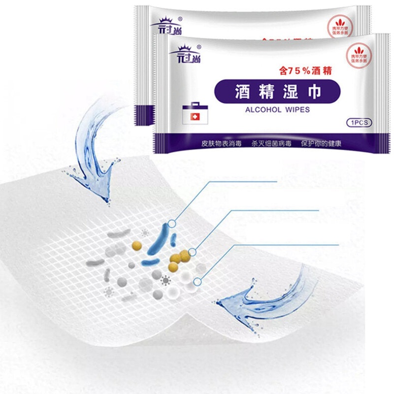 100Pcs 180mmX180mm 75% Alcohol Disinfecting Wipes Disinfection Watch Screen Disinfection Cleaning Wet Wipes