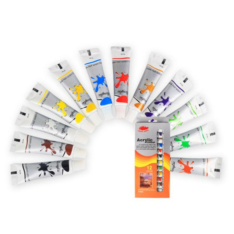 12 Colors Professional Watercolor Paint Set Brightly Pigment Color Painting Art Supplies