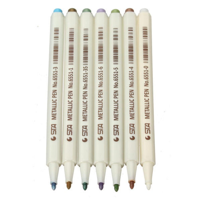 1Pcs Fluorescent Color Marker Metallic Felt Tip Ink Pens Card Making Craft Scrapbook Drawing Pen Home Office Supplies