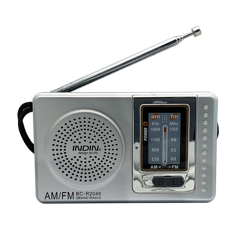 BC-R2048 Mini Portable Radio with Telescopic Antenna AM FM Dual Band Music Player Built-in Speaker Handheld Pocket Receiver Radio