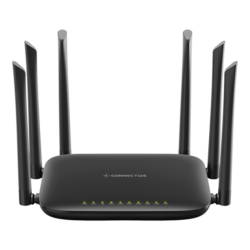 CONNECTIZE AC2100 Wireless Router Dual Band 2.4G/5G Gigabit WiFi Router US/EU Plug Support MU-MIMO Beamforming Signal Amplifier with 6 Antennas G6