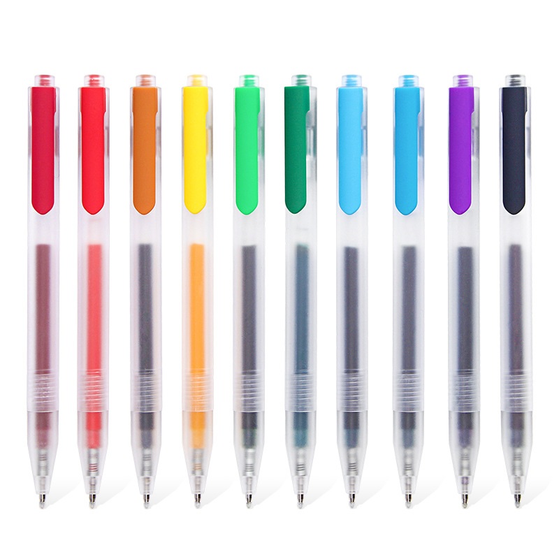 Kinbor DTB6698 5/10 Colors Colorful Press Gel Pens 0.5mm Frosted Barrel Drawing Writing Pen Office School Supplies Gifts