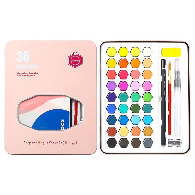 Lighting 36 Colors Watercolor Pigment Set Solid Watercolor Paint Tools Students Hand-painted School Art Supplies