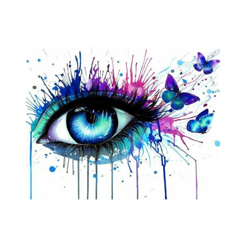 Oil Painting By Number Kit Colorful Eyes Painting DIY Acrylic Pigment Painting By Numbers Art Hand Craft Supplies Set