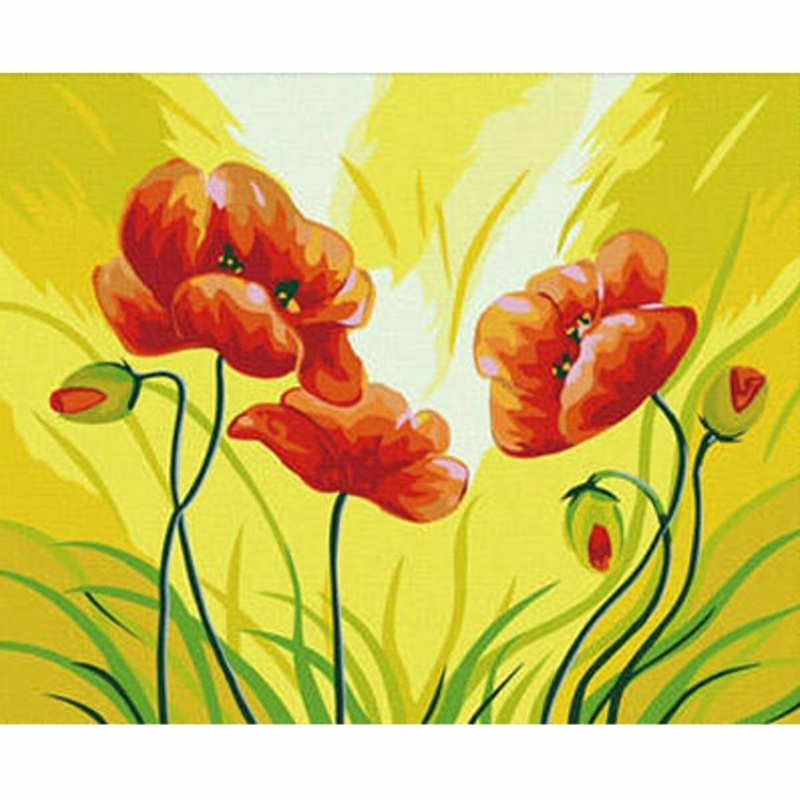 Oil Painting By Number Kit Flowers Painting DIY Acrylic Pigment Painting Set By Numbers Art Hand Craft Supplies