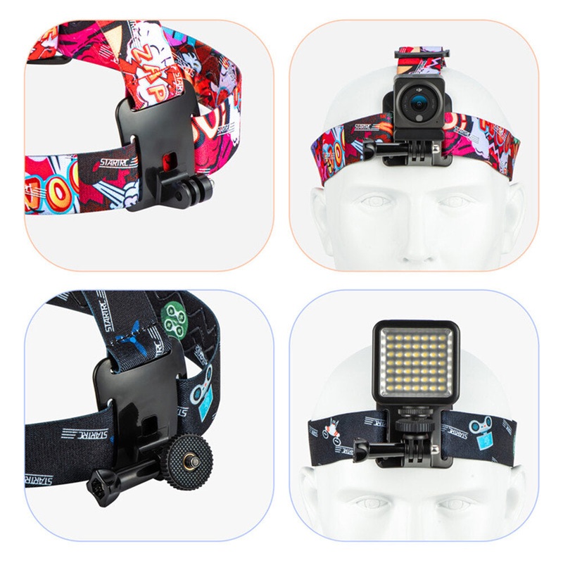 STARTRC Adjustable Eleastic Head Strap Headband for DJI Pocket Action2 GoPro8 9 10 Sports Camera