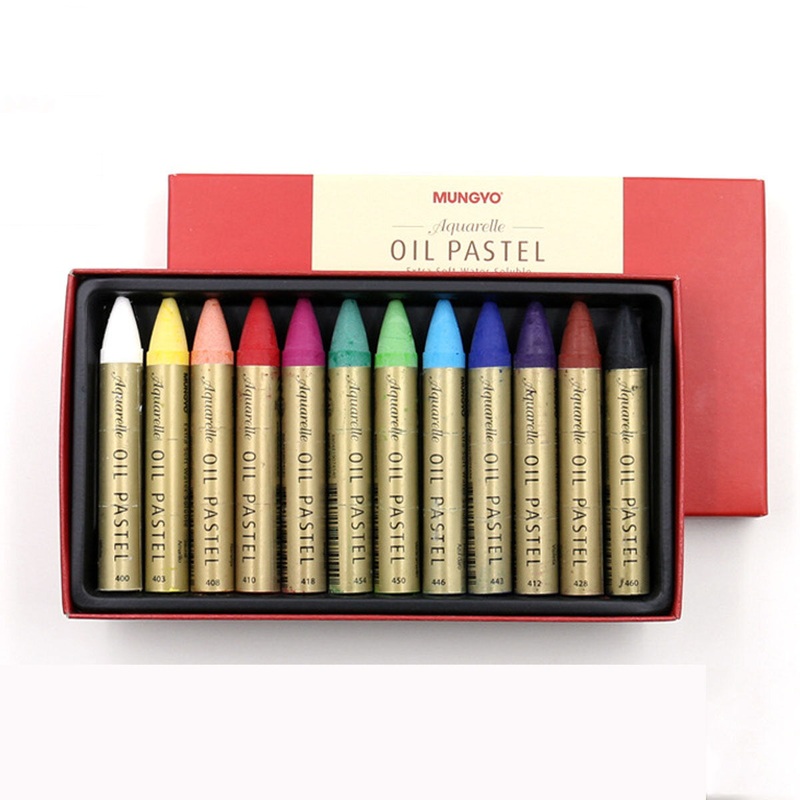 12/24 Colors Water-Soluble Oil Painting Sticks Children Drawing Crayons Rotation Kindergarten Educational Art Supplies