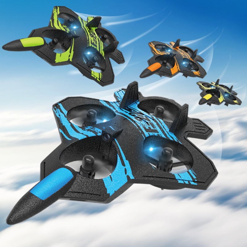 JJRC LM19-B F22 Fighter 125mm Wingspan 2.4GHz One-Key Aerobatic Altitude Hold EPP FPV RC Airplane Glider RTF With LED Lights for Beginners