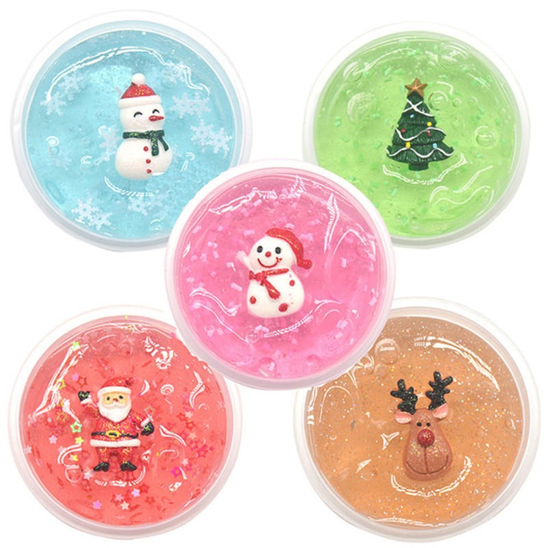 Kiibru Christmas Slime Kid Crystal Mud DIY With Slices Filler