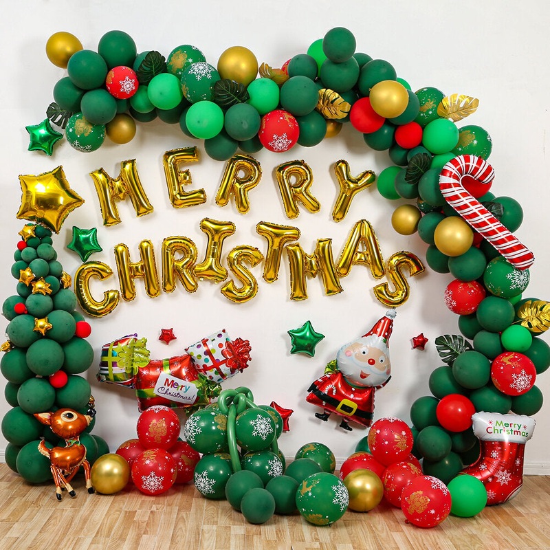 Merry Christmas Balloon Arch Kit Garland Santa Claus Christmas Decor Party Balloon Decoration Supplies DIY Decoration
