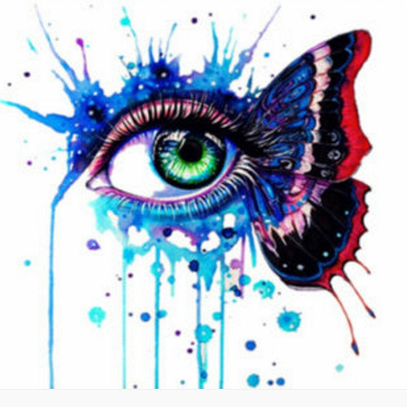 Oil Painting By Number Kit Multicolor Eyes Painting DIY Acrylic Pigment Painting By Numbers Set Hand Craft Art Supplies Home Office Decor