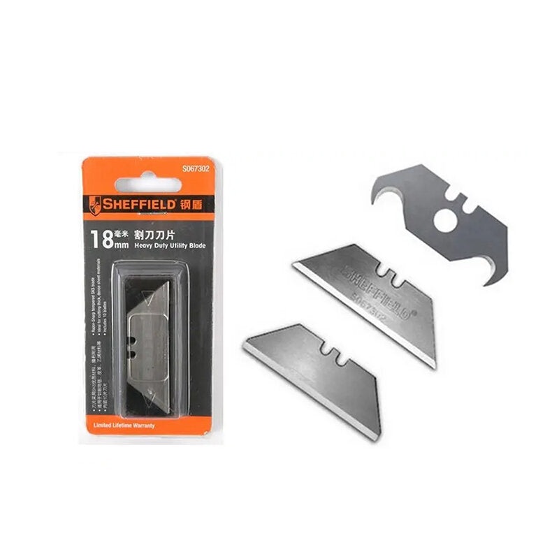 Sheffield 18mm Steel Shield Utility Blade Paper Cutter Wallpaper Blade Horn Blade Hook Scalpel Blade Heavy Cutting Blade