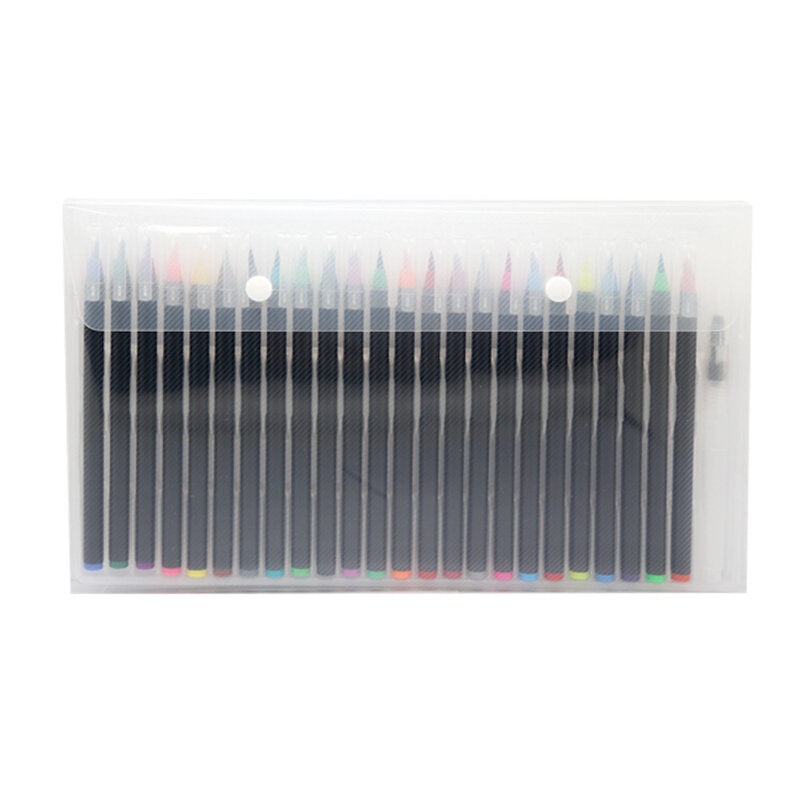 25Pcs Watercolor Brush Set 24 Color Watercolor Pens + 1 Water Brush Pen With Hard Case Set For Indoor Outdoor Watercolor Painting Sketching