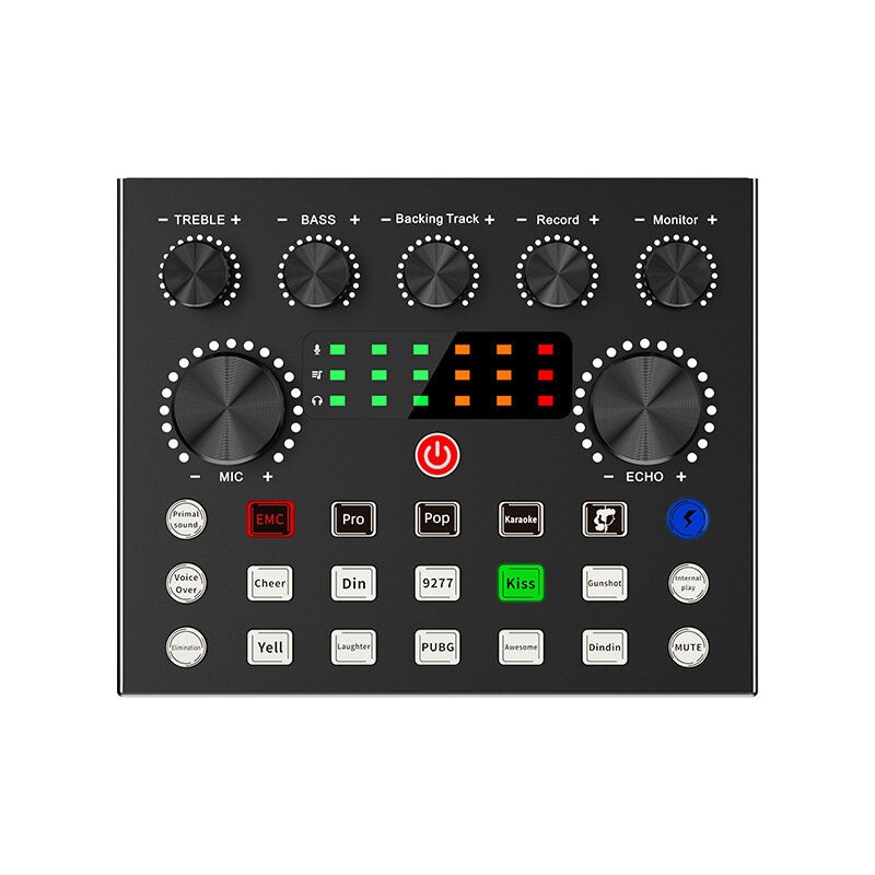 V8S bluetooth Sound Card Audio Mixer Mixing Console Audio Adapter Live Broadcast Equipment Sound Card for Phone Computer