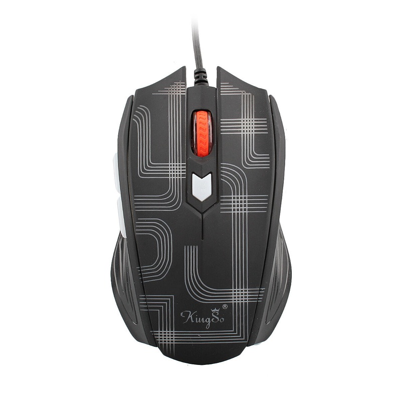 ELEGIANT Wired Mouse 2400DPI 6 Buttons LED USB Wired Mouse Optical Computer Mice for Home Office