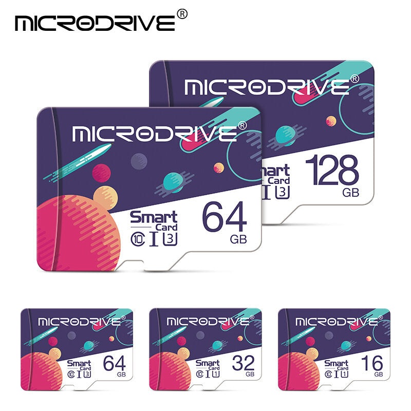 MicroData High Speed 8GB-128GB Class 10 TF Memory Card Flash Drive With Card Adapter For Smartphone Switch Speaker Drone Car DVR GPS Camera Universe style