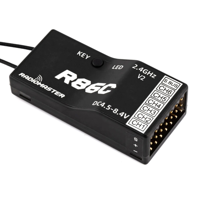 Radiomaster R86C V2 6CH/8CH Compatible PWM SBUS RC Receiver for Frsky D8 D16 SFHSS Radiomaster TX12 T16S Transmitter