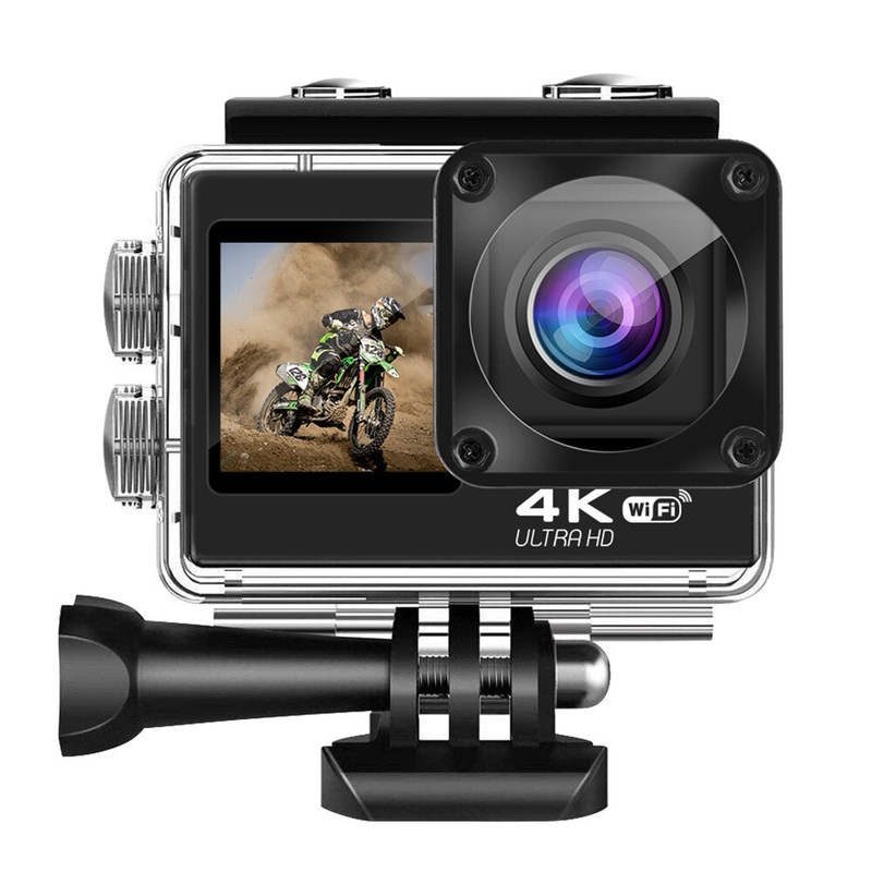 AT-Q60AR Outdoors Sport Camera with 1.3inch Display 4K30P Dual Color Screen 170 Wide-angle 30m Waterproof Sports Photography Cameras