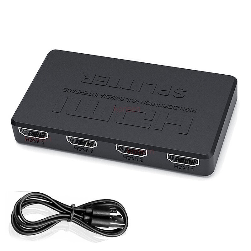 4K HDMI Splitter 1×4 HDMI Distributor Splitter 1 in 4 out Amplifier Video Splitter Converter for PC Laptop TV Monitor Projector