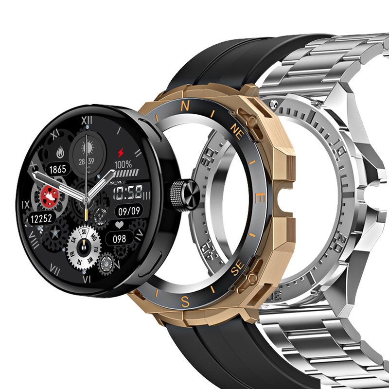 BlitzWolf BW-AT3 390*390px HD Screen Dual bluetooth Heart Rate Blood Pressure SpO2 Monitor Smart Watch with Shell Replacement