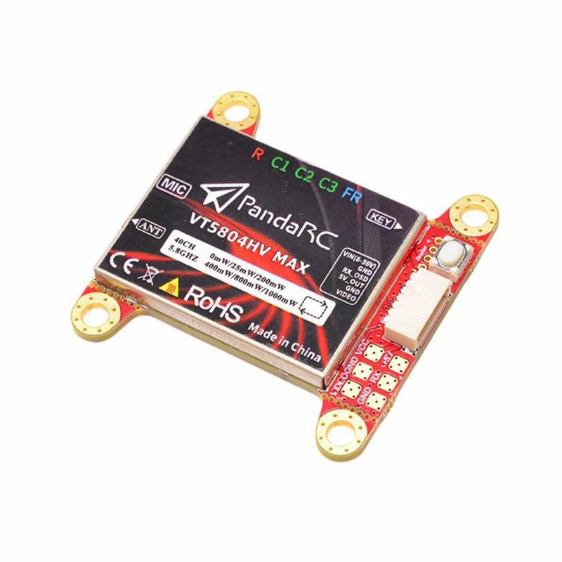 PandaRC VT5804HV MAX 5.8GHz 40CH 0/25/200/400/800/1000mW VTX MMCX FPV Transmitter Built-In Microphone OSD for RC Racing Drone